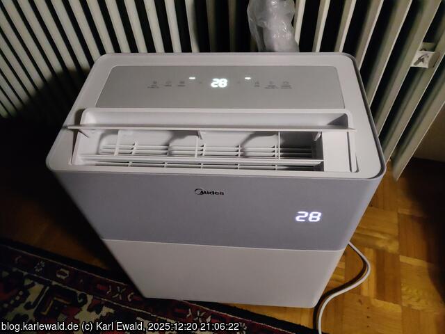 Das Innengerät der Midea Portasplit im Betrieb
